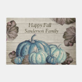 秋の秋ブルーパンプキンカウ素朴ィーグレーウッド ドアマット (正面)