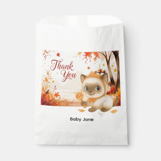 秋の秋ベビーシャワー猫好き フェイバーバッグ (正面)