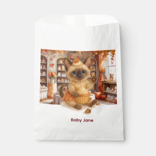 秋の秋ベビーシャワー猫好き フェイバーバッグ (正面)