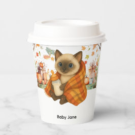 秋の秋ベビーシャワー猫好き 紙コップ