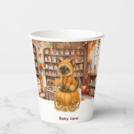 秋の秋ベビーシャワー猫好き 紙コップ