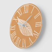 秋の秋ホワイトリーフスケルトン ラージ壁時計 (傾斜)