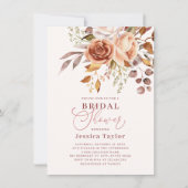 秋の秋ボホフラワーウォーターブライダルシャワー 招待状 (正面)