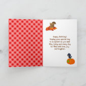 秋の秋ボーイかかしハッピーバースデー カード (内部)