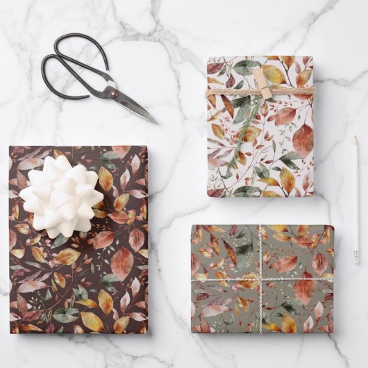 秋の秋メープル葉紙ラッピングシート ラッピングペーパーシート (正面)