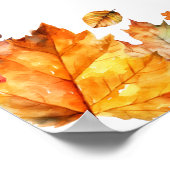 秋の秋メープル離れズベビーシャワーウェルカムサイン ポスター (角)