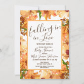 秋の秋ラブグリーンリーベビーシャワー素朴 招待状 (正面)