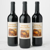 秋の秋ランドスケープパンプキン ワインラベル (ボトル)