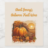 秋の秋ランドスケープパンプキン ワインラベル (シングルラベル)