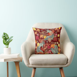 秋の秋リスの葉のキノコのアコーンブルゴーニュ クッション