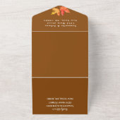 秋の秋リーフテラコッタQRコードウェディングRSVP オールインワン招待状 (外側)