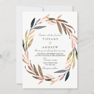 秋の秋リーフリースウェディング招待 招待状