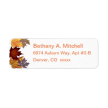 秋の秋リーフ住所 シール