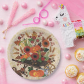 秋の秋リ素朴スかわいいフローラ ペーパープレート (パーティー)