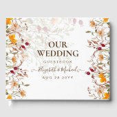 秋の秋ワイルドフラワー結婚ズゲストブック ゲストブック (正面)