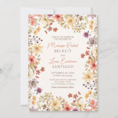 秋の秋ワイルドフラワー結婚ズ 招待状 (正面)