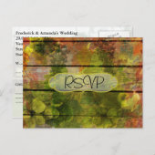 秋の秋ヴィンテージウェディング招待状RSVP with photo ポストカード (正面/裏面)