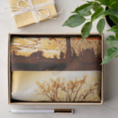 秋の秋収穫の木の金ゴールド茶色 薄葉紙 (ギフト)