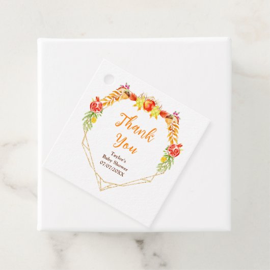 秋の秋収穫赤ちゃんシャワーありがとう フェイバータグ (インサイチュ)