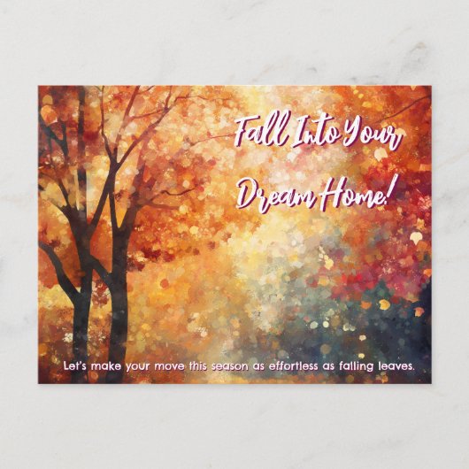 秋の秋実在エステートニュークライアントマーケティング ポストカード (正面)