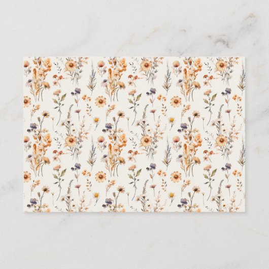 秋の秋山花結婚の詳細囲い エンクロージャーカード (裏面)