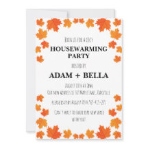 秋の秋引っ越し祝いパーティー招待状
