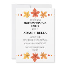 秋の秋引っ越し祝いパーティー招待状