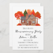 秋の秋引っ越し祝いパーティー招待状 招待状 (正面/裏面)