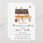 秋の秋引っ越し祝いパーティー招待状 招待状 (正面/裏面)