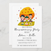 秋の秋引っ越し祝いパーティー招待状 招待状 (正面/裏面)