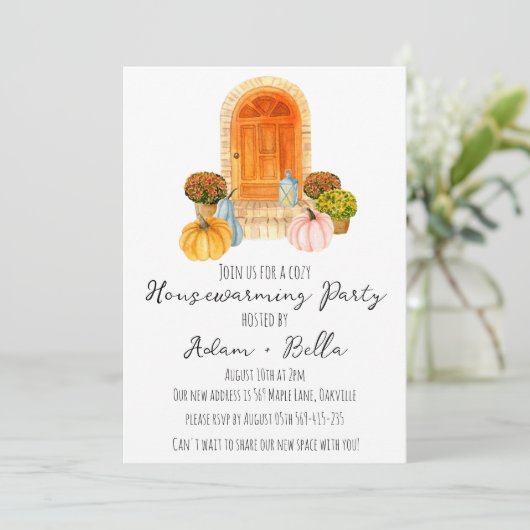 秋の秋引っ越し祝いパーティー招待状 招待状 (スタンド正面)