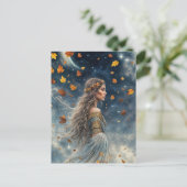 秋の秋彼岸ファンタジー神秘的な魔法 シーズンポストカード (スタンド正面)