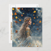 秋の秋彼岸ファンタジー神秘的な魔法 シーズンポストカード (正面/裏面)