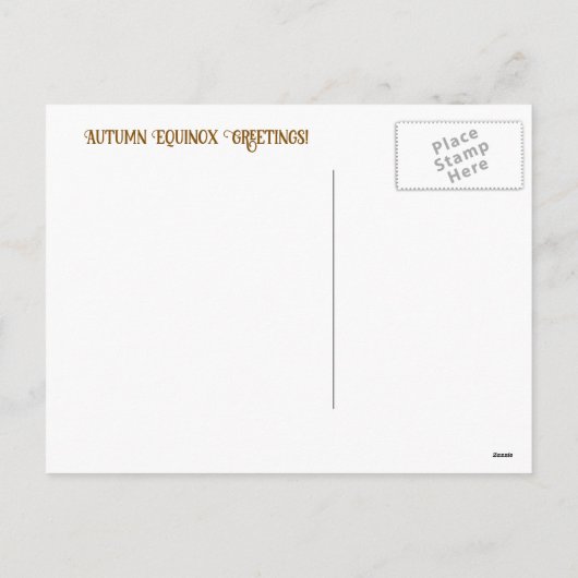 秋の秋彼岸ファンタジー神秘的な魔法 シーズンポストカード (裏面)