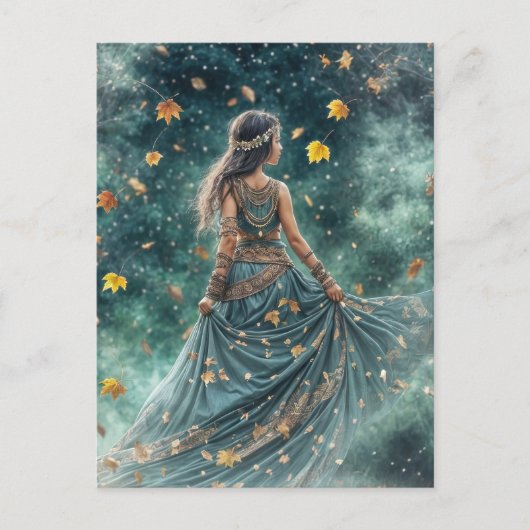 秋の秋彼岸ボーホチャイルドと離れ シーズンポストカード (正面)