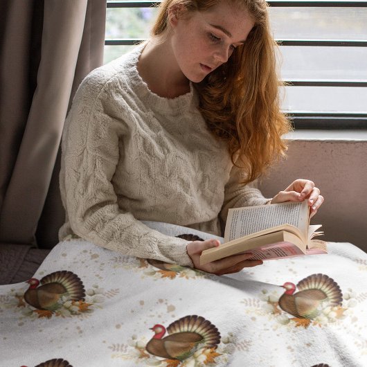 秋の秋感謝祭トルコ フリースブランケット