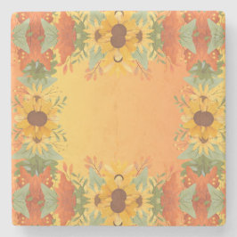 秋の秋感謝祭ハーベストフローラ花 ストーンコースター