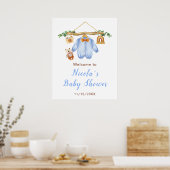 秋の秋服ラインボーイベビーシャワーへようこそ ポスター (キッチン)