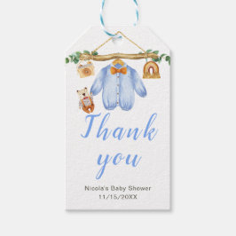 秋の秋服ラインボーイベビーシャワー ギフトタグ