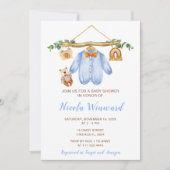 秋の秋服ラインボーイベビーシャワー 招待状 (正面)