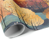 秋の秋林の模様 ラッピングペーパー (ロールコーナー)