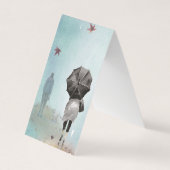 秋の秋歩く折りブックマークブックマーカー 名刺 (正面)