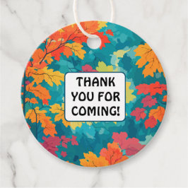 秋の秋水の色のフローラベビーシャワー フェイバータグ