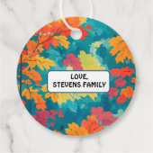 秋の秋水の色のフローラベビーシャワー フェイバータグ (裏面)