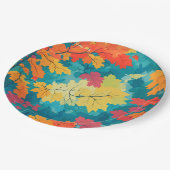 秋の秋水の色のフローラベビーシャワー ペーパープレート (アングル)