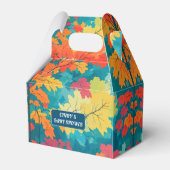 秋の秋水の色のフローラ赤ちゃんシャワー、誕生日 フェイバーボックス (裏面サイド)