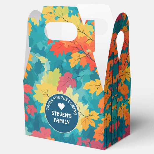 秋の秋水の色のフローラ赤ちゃんシャワー、誕生日 フェイバーボックス (オープン)