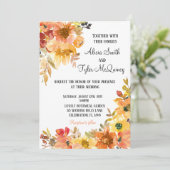 秋の秋水の色のフローラsimplistic 結婚's 招待状 (スタンド正面)