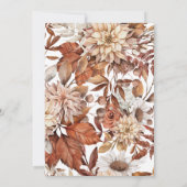 秋の秋水の色フローラベビーシャワー 招待状 (裏面)