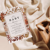 秋の秋水の色フローラベビーシャワー 招待状